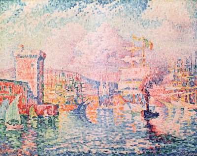 De Rode Toren (ingang van de Haven van Marseille), 1913 door Paul Signac